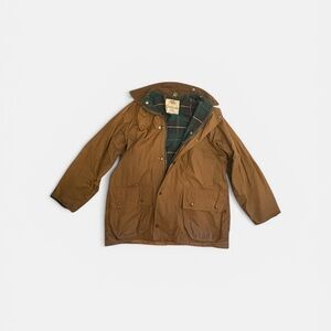 Lewis Creek Waxed Brown Field Jacket with Tartan Lining